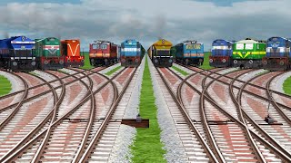 TEN RAILGADI RUN 🔺AT BUMPY FORKED RAILROAD TRACKS  Raju Railroad  indian railway crossing [upl. by Aliban]