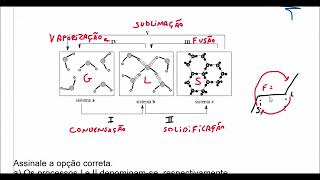 O modelo abaixo representa processos de mudanças de estado físico para uma substância pura [upl. by Thinia]