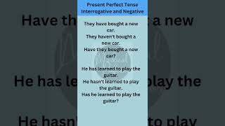 Present Perfect Tense Interrogative and Negative shorts [upl. by Budde585]