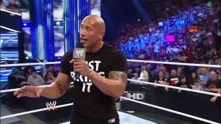 The Rock returns to quothisquot show for the first time in 10 years SmackDown Jan 11 2013 [upl. by Sirak]