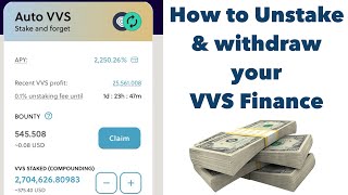 How to UnStake amp Withdraw your VVS Finance [upl. by Worl]