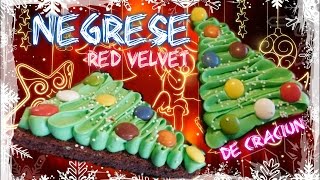 NEGRESE RED VELVET decorate de craciun  Retete Culinare [upl. by Dirgis434]