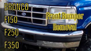 How To Remove Front Bumper Ford Bronco OBS Ford F150 F250 F350 [upl. by Ynaffet177]