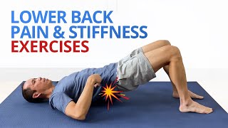 INSTANT RELIEF from Lower Back Pain and Stiffness 4 EASY Exercises [upl. by Milburn]