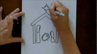 How to Draw a Nativity Scene Simple and Easy Drawing Tutorial for Beginners [upl. by Elodea]