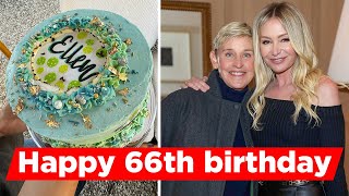 Ellen Degeneres Celebrated Her 66th Birthday With A Gym Workout [upl. by Touber]