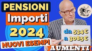 ❇️ PENSIONI GENNAIO 👉 NUOVI CALCOLI AUMENTI 2024 ❗️ESEMPI IMPORTI AUMENTATI CIFRE ESATTE 👌 [upl. by Janeta983]