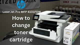 How To Change Toner Cartridge  HP LaserJet Pro MFP 4101FDW [upl. by Aicelav]