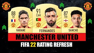 FIFA 22  MAN UTD PLAYER RATINGS 😱🔥 ft Bruno Sancho Varane [upl. by Rudyard855]