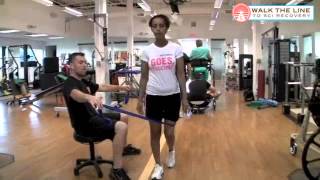 Spinal Cord Recovery Trainer works with SCI client to improve gait [upl. by Osmond365]