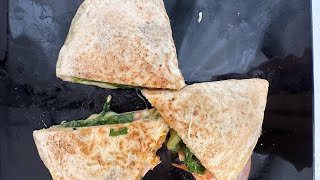 LETS COOK EGG TORTILLA WRAP CHEESE HAM AND TOMATO LETTUCE cooking recipe food viral trending [upl. by Kolodgie]