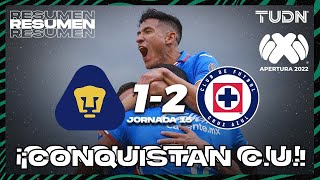 Resumen y goles  Pumas 12 Cruz Azul  Liga Mx Apertura 22 J15  TUDN [upl. by Blum]