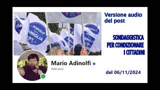 Da un post FB di Mario Adinolfi del 061124 [upl. by Lira]