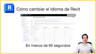 Cambiar el Idioma de Revit en menos de 60 segundos  De los básicos Primeros pasos 🇪🇸 🇺🇸 [upl. by Aicinoid647]