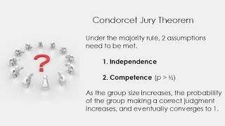 Condorcet Jury Theorem group size competence and probability of a group making a correct decision [upl. by Relyuc]