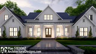 3000 Sq Ft Modern Farmhouse Plan 51830HZ with 4 Bedrooms  Walkthrough Tour [upl. by Narah520]