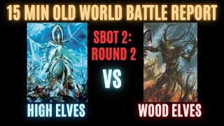 15 Minute Battle Report Warhammer Old World High Elves vs Wood Elves SBOT TWO Round 2 [upl. by Ayekam]