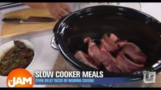 Momma Cuisine  Slow Cooker Pork Belly Tacos [upl. by Carlye863]