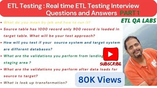 ETL Testing  Real Time ETL Testing Interview Questions and Answers Part 1  ETL Testing QampA [upl. by Dieball757]