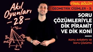 Geometrik Cisimler 3 Dik Piramit Dik Koni Açılımı ve Özellikleri  8 Sınıf Matematik  28 [upl. by Heger]