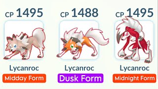 using Midday form Dusk form Midnight form Lycanroc in Pokemon GO [upl. by Eerok819]