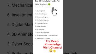 Top 10 High Salary Jobs For PCM Science Students highsalaryjob careerafter12thscience [upl. by Evilc]