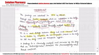 Topic 19 Prodrugs Part 01  Introduction Classification and Ideal Properties of Prodrugs [upl. by Jule117]