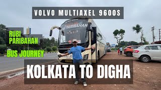 Best luxury bus Kolkata to Digha with Volvo 9600s Rubi Paribahan multi Axel bus [upl. by Aksehcnarf891]