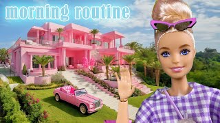 Barbie Girl Morning Routines  a day with barbie vlog  Barbie Story [upl. by Eladnar]