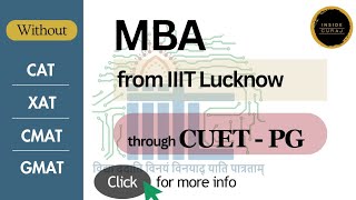 IIIT Lucknow MBA admission MBA admission without CATCMATXAT GMAT  cuetpg nta [upl. by Errol892]