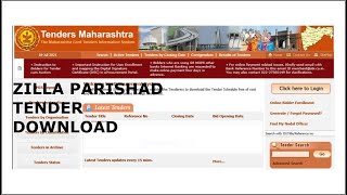 ZILLA PARISHAD TENDER DOWNLOAD MAHARASTRA [upl. by Tol]