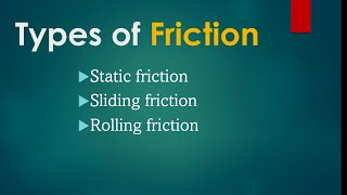 Types of friction  static friction  sliding friction  rolling friction  Its Study time [upl. by Otrebireh]