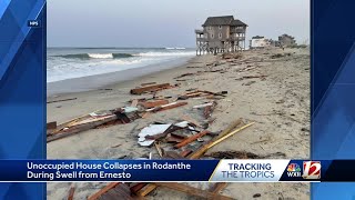 North Carolina house collapses due swell from Hurricane Ernesto [upl. by Alis338]