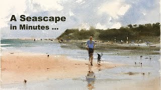 A Seascape in Minutes  Watercolor Tutorial  Demo [upl. by Teillo]