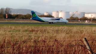 Aer Lingus ATR 72 GCMJN departs Belfast BHD 10112024 [upl. by Belamy]