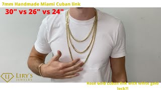 Handmade Miami Cuban Links length comparison  Lirys Jewelry [upl. by Adnal]