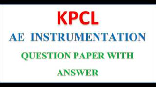 KPCL AE Instrumentation previous year Question Paper with answer [upl. by Johnny]