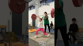 Rabia DEMİRAĞ Silkme 15 kg weightlifting halterophiliecleanandjerk sports [upl. by Iramat]