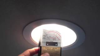 Fluorescent Light Bulb vs Standard Incandescent EMF Test [upl. by O'Hara]