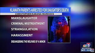 Klamath County parents arrested after death of daughter [upl. by Edlihtam]