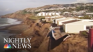 Cliffside Homes Near Collapse in California Due to El Niño Erosion  NBC Nightly News [upl. by Bayly]