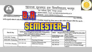 Semester1 BABScBComBCA परीक्षा 14 मार्च से शुरु✌MSBU University UG Exam Date 2024TimeTable [upl. by Hasan]