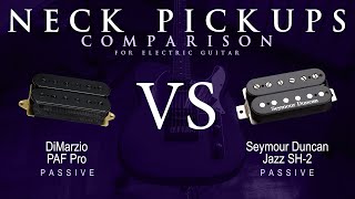 DiMarzio PAF PRO vs Seymour Duncan JAZZ SH2  Passive Neck Guitar Pickup Comparison Tone Demo [upl. by Eilatan]