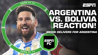 Messi is delivering at the HIGHEST LEVEL for Argentina 😤 Reacting to 60 win over Bolivia  ESPN FC [upl. by Birkner]