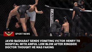 UFC 294 result Javid Basharat brutally beats Victor Henry until he vomits and is rushed to hospital [upl. by Marlea]