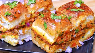 Masala Pav  Mumbai famous Street  Fast Food Recipe Bhaji stuffed Pav Recipe [upl. by Costello]