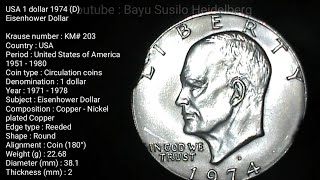 US one dollar 1974 D Eisenhower Dollar [upl. by Abekam825]