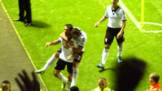 Karagounis freekick Leicester City v Fulham [upl. by Nonnahsed]