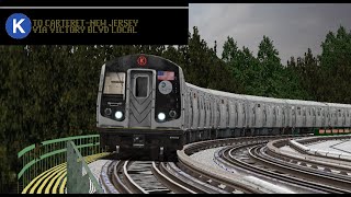 OpenBVE Fiction K Train To Roosevelt Avenue Carteret New Jersey Via Victory Blvd Local R160B [upl. by Eimot]