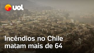 Incêndios se espalham pelo Chile causam grandes explosões e já mataram mais de 64 pessoas [upl. by Aihsiyt]